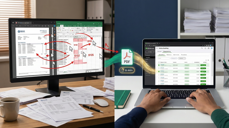 How to Import PDF Bank Statements into QuickBooks (Without Manual Typing) - FinSheet AI